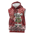 Here For A Koality Xmas Australia Abogirinal Sleeveless Zip Hoodie Santa Koala LT7