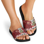 Here For A Koality Xmas Australia Abogirinal Slide Sandals Santa Koala - Aussie Hoodie
