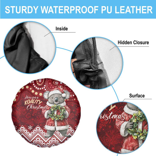 Here For A Koality Xmas Australia Abogirinal Spare Tire Cover Santa Koala - Aussie Hoodie