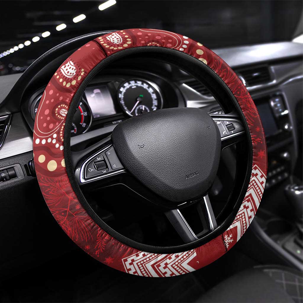 Here For A Koality Xmas Australia Abogirinal Steering Wheel Cover Santa Koala - Aussie Hoodie