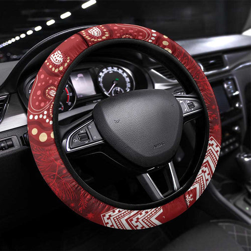Here For A Koality Xmas Australia Abogirinal Steering Wheel Cover Santa Koala - Aussie Hoodie