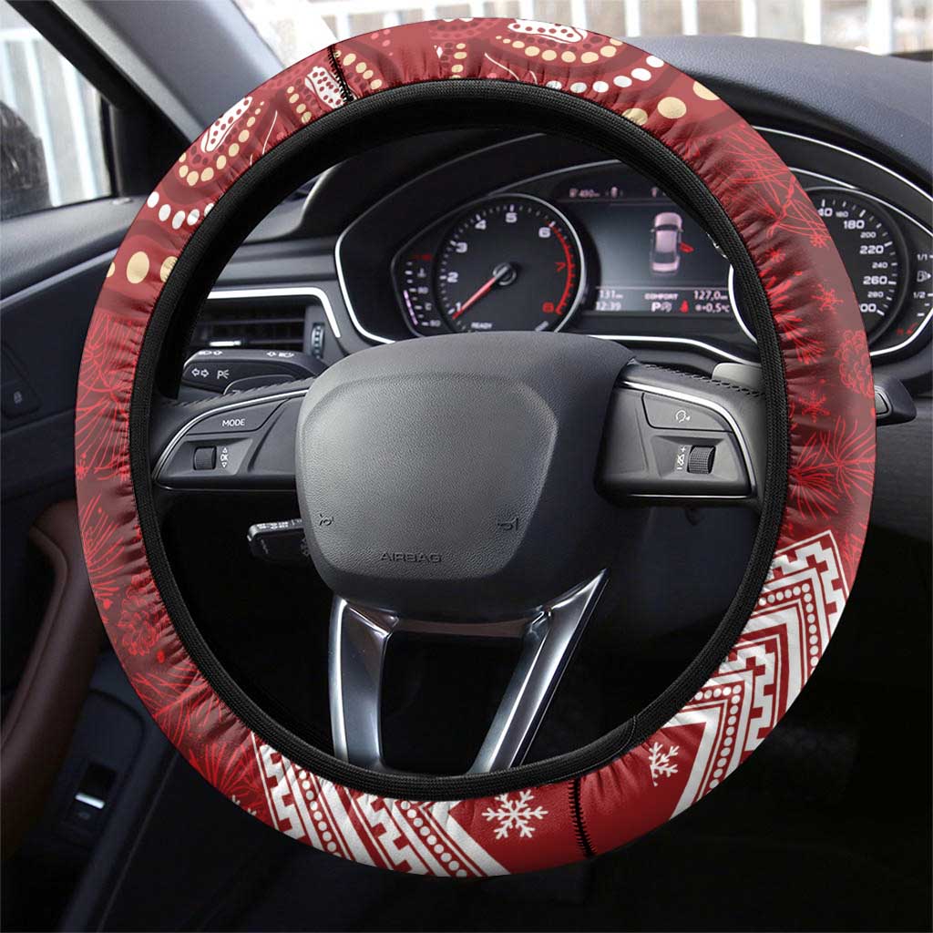 Here For A Koality Xmas Australia Abogirinal Steering Wheel Cover Santa Koala - Aussie Hoodie