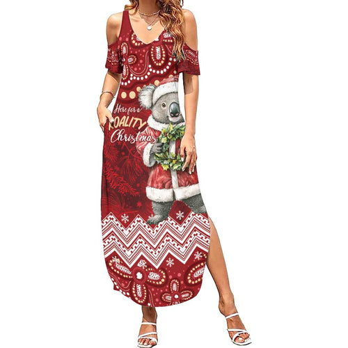 Here For A Koality Xmas Australia Abogirinal Summer Maxi Dress Santa Koala - Aussie Hoodie
