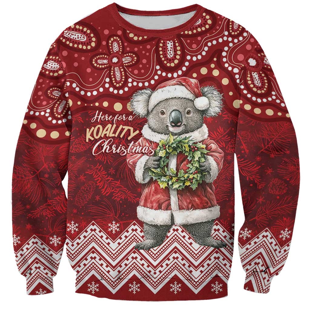 Here For A Koality Xmas Australia Abogirinal Sweatshirt Santa Koala - Aussie Hoodie
