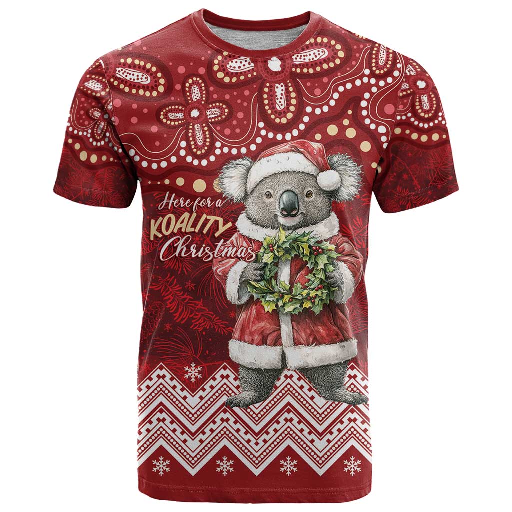 Here For A Koality Xmas Australia Abogirinal T Shirt Santa Koala - Aussie Hoodie