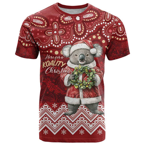 Here For A Koality Xmas Australia Abogirinal T Shirt Santa Koala - Aussie Hoodie
