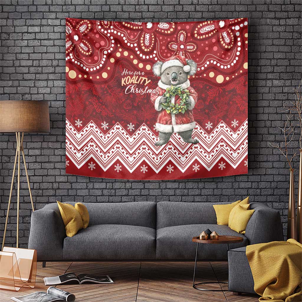 Here For A Koality Xmas Australia Abogirinal Tapestry Santa Koala - Aussie Hoodie