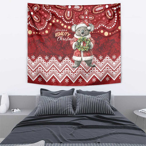 Here For A Koality Xmas Australia Abogirinal Tapestry Santa Koala - Aussie Hoodie