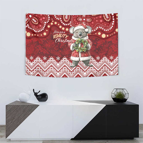 Here For A Koality Xmas Australia Abogirinal Tapestry Santa Koala - Aussie Hoodie