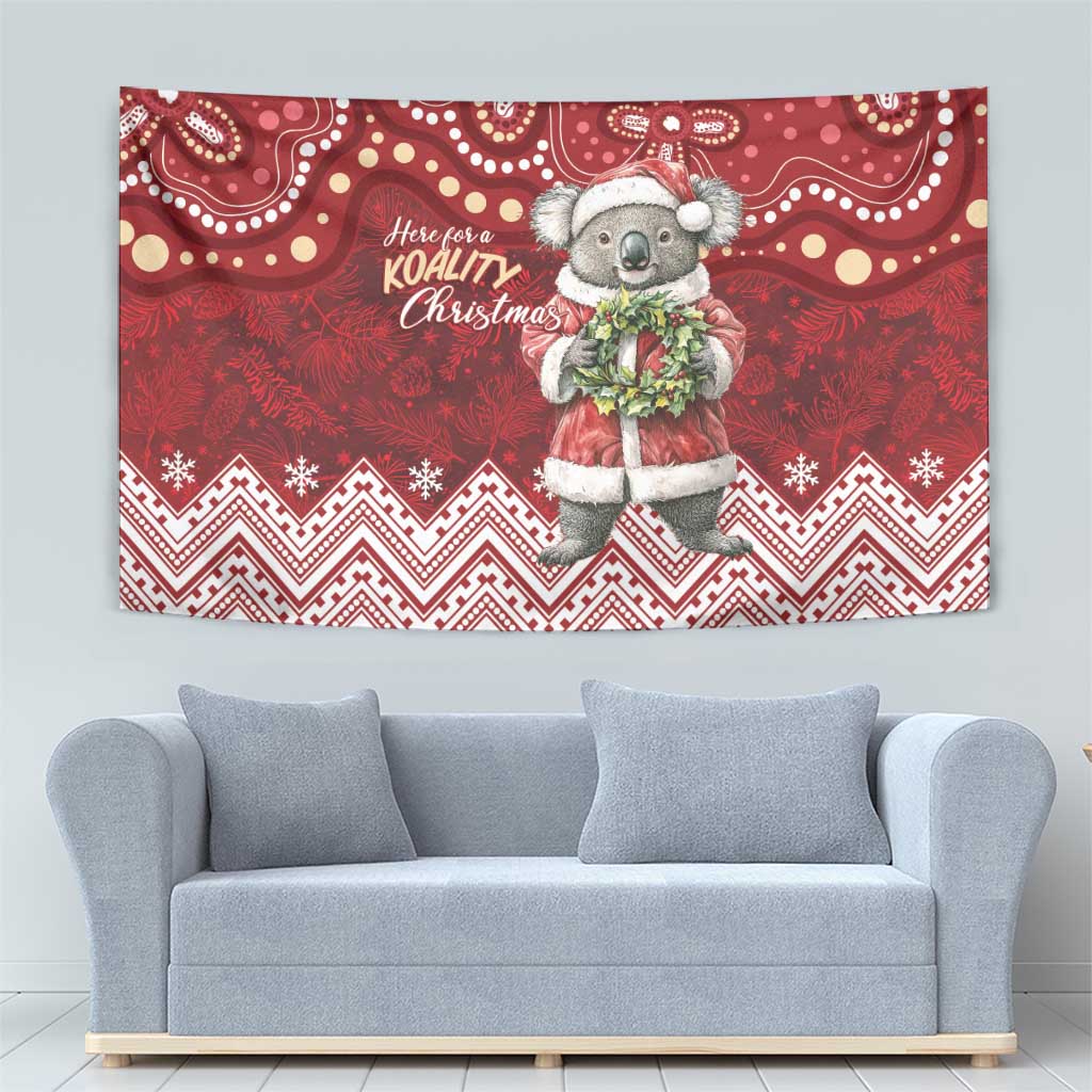 Here For A Koality Xmas Australia Abogirinal Tapestry Santa Koala - Aussie Hoodie