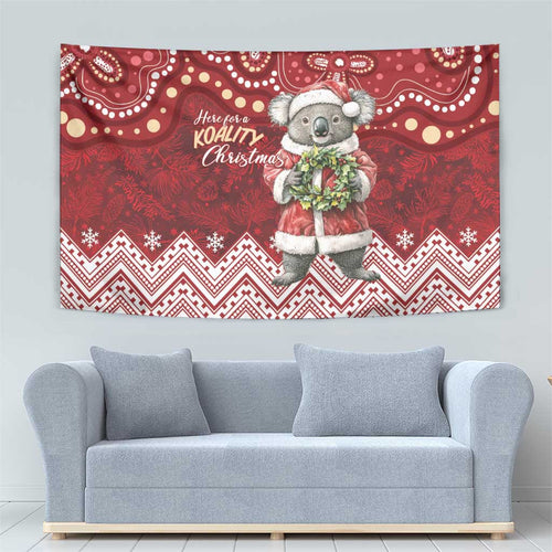 Here For A Koality Xmas Australia Abogirinal Tapestry Santa Koala - Aussie Hoodie