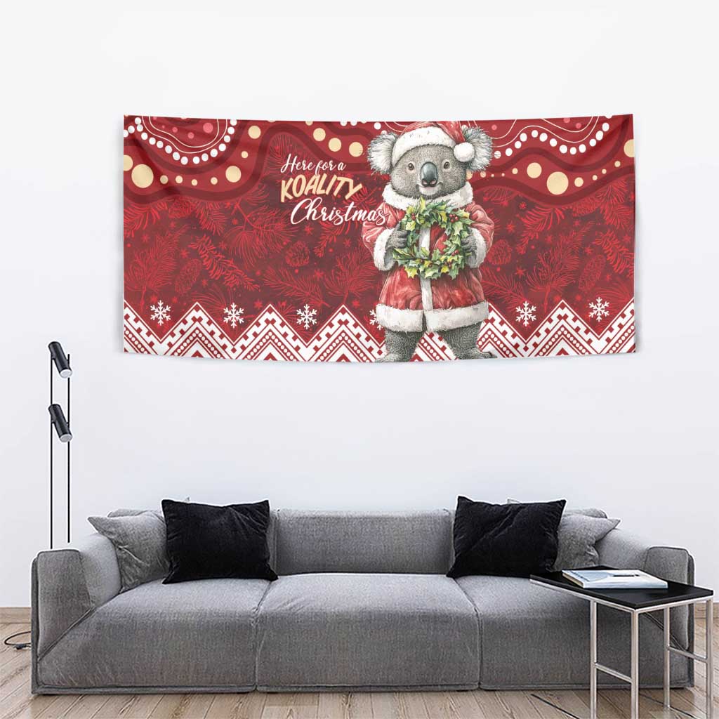 Here For A Koality Xmas Australia Abogirinal Tapestry Santa Koala - Aussie Hoodie