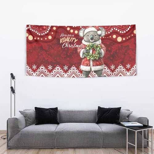 Here For A Koality Xmas Australia Abogirinal Tapestry Santa Koala - Aussie Hoodie
