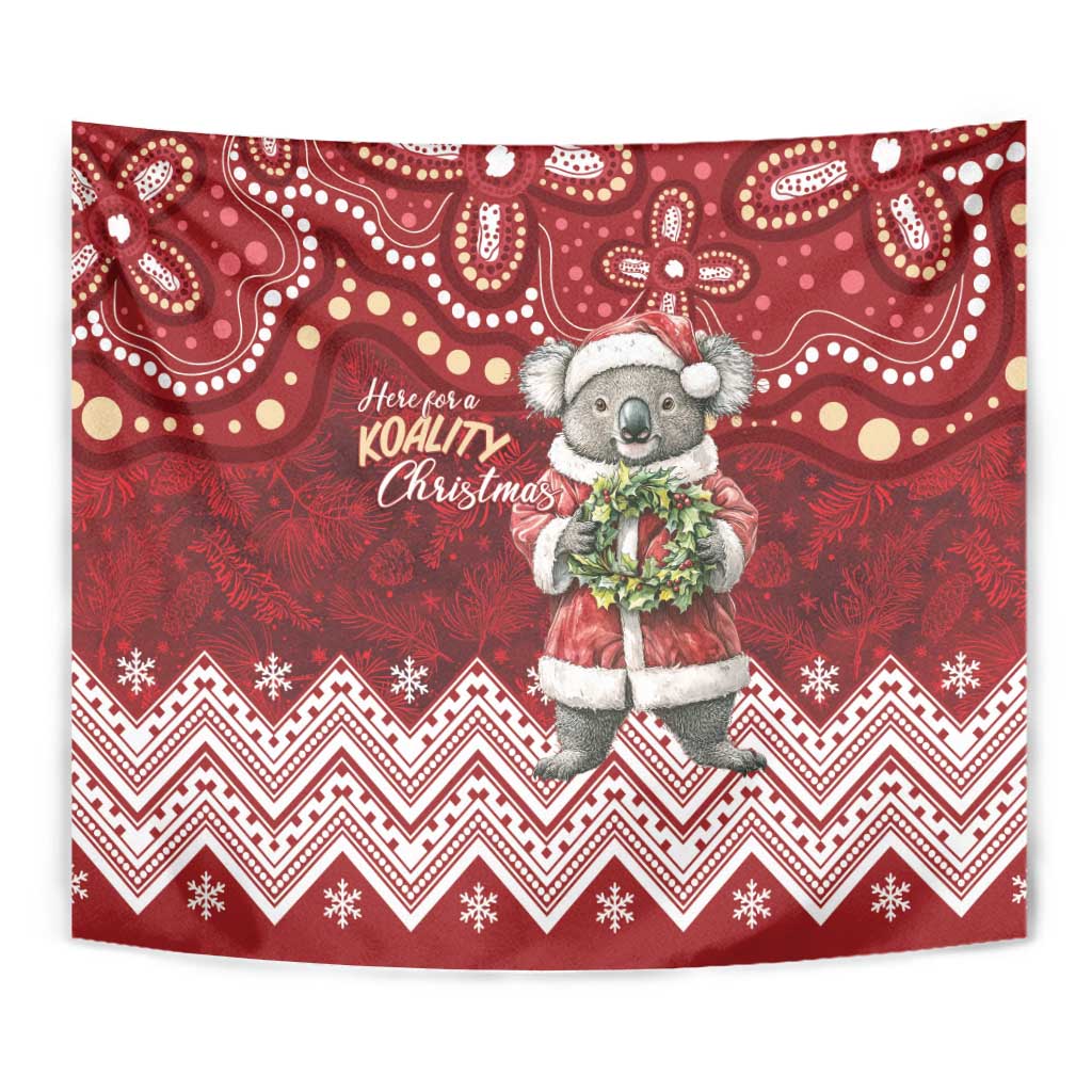 Here For A Koality Xmas Australia Abogirinal Tapestry Santa Koala - Aussie Hoodie