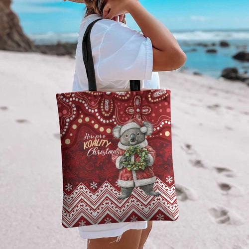 Here For A Koality Xmas Australia Abogirinal Tote Bag Santa Koala - Aussie Hoodie