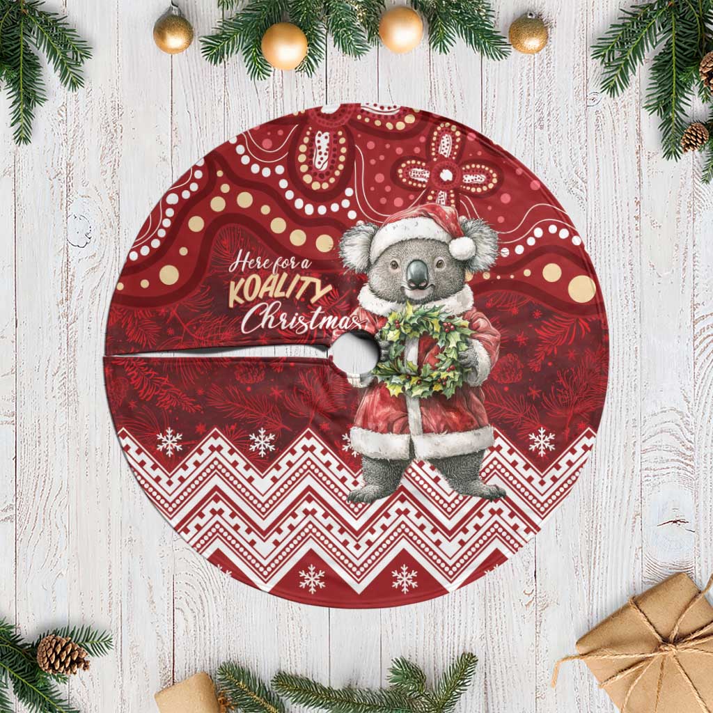 Here For A Koality Xmas Australia Abogirinal Tree Skirt Santa Koala - Aussie Hoodie