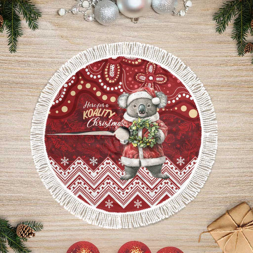Here For A Koality Xmas Australia Abogirinal Tree Skirt Santa Koala - Aussie Hoodie