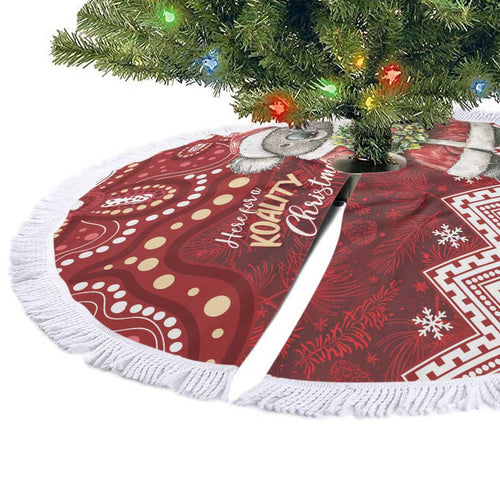 Here For A Koality Xmas Australia Abogirinal Tree Skirt Santa Koala - Aussie Hoodie