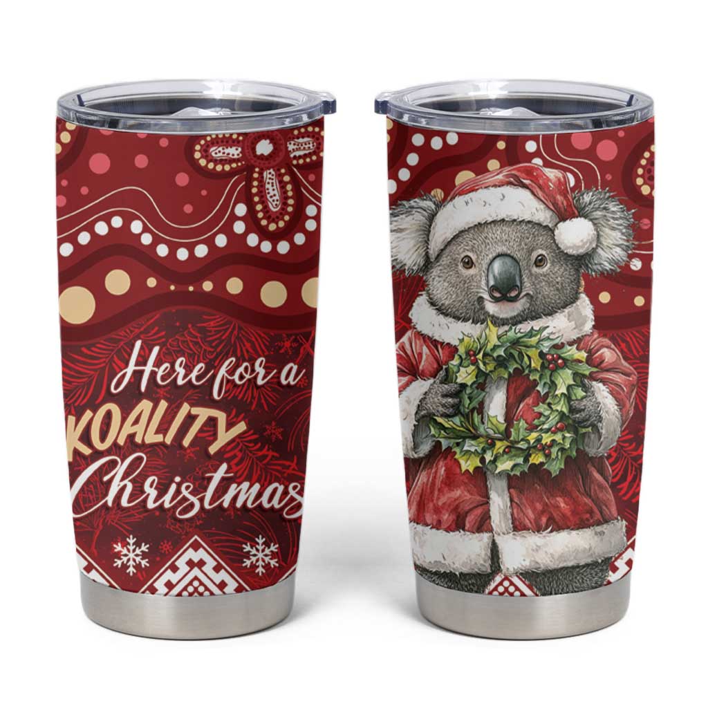 Here For A Koality Xmas Australia Abogirinal Tumbler Cup Santa Koala - Aussie Hoodie