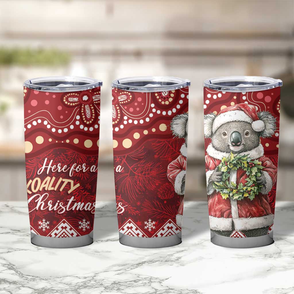Here For A Koality Xmas Australia Abogirinal Tumbler Cup Santa Koala - Aussie Hoodie