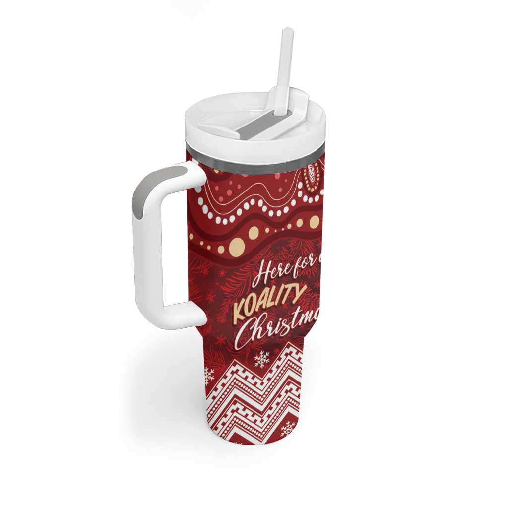 Here For A Koality Xmas Australia Abogirinal Tumbler With Handle Santa Koala - Aussie Hoodie