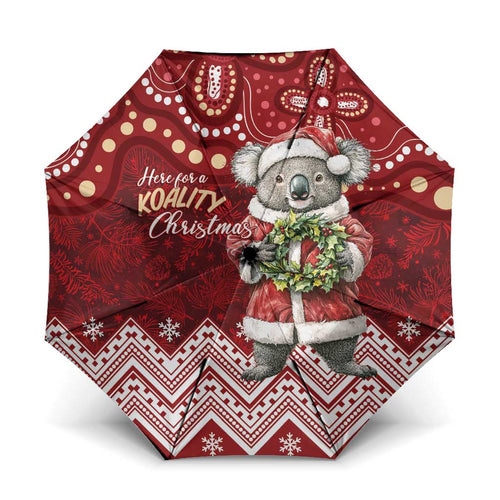 Here For A Koality Xmas Australia Abogirinal Umbrella Santa Koala - Aussie Hoodie