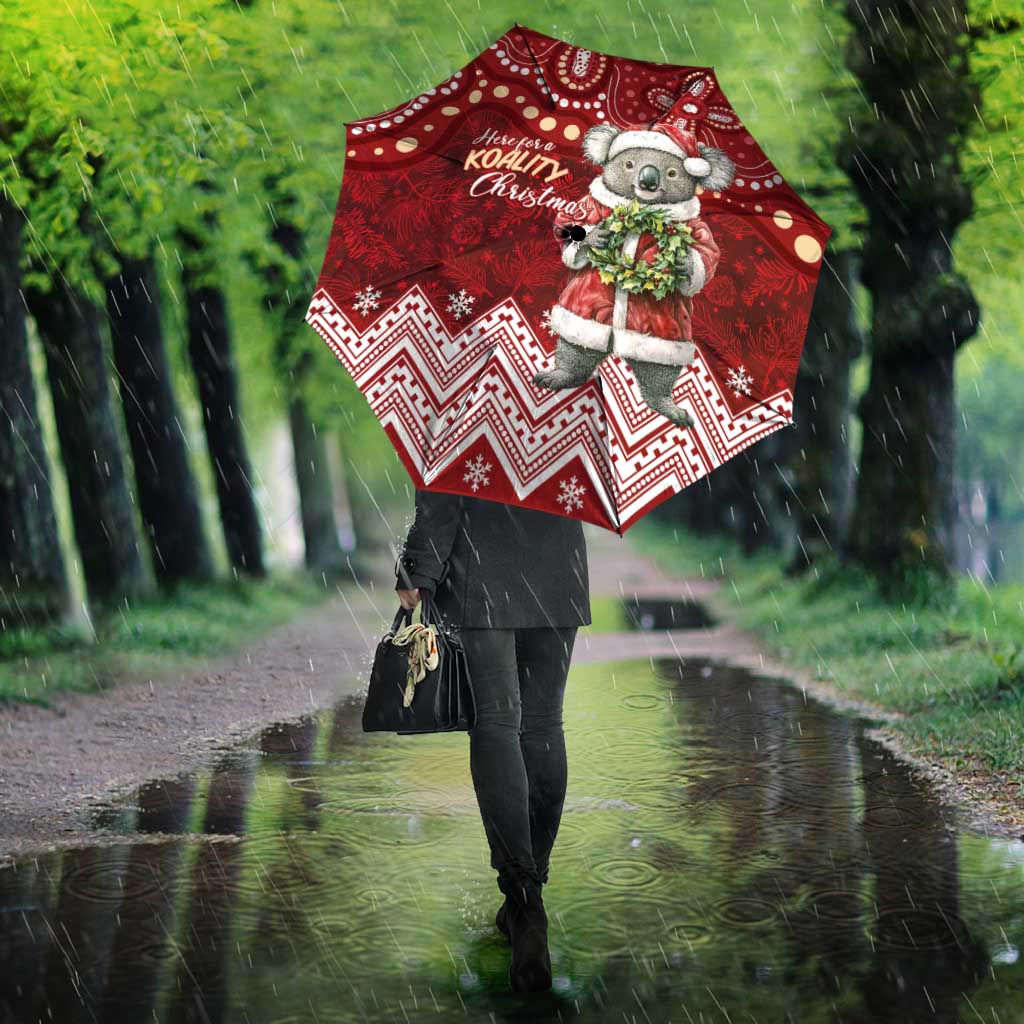 Here For A Koality Xmas Australia Abogirinal Umbrella Santa Koala - Aussie Hoodie