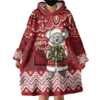 Here For A Koality Xmas Australia Abogirinal Wearable Blanket Hoodie Santa Koala - Aussie Hoodie