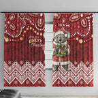Here For A Koality Xmas Australia Abogirinal Window Curtain Santa Koala - Aussie Hoodie