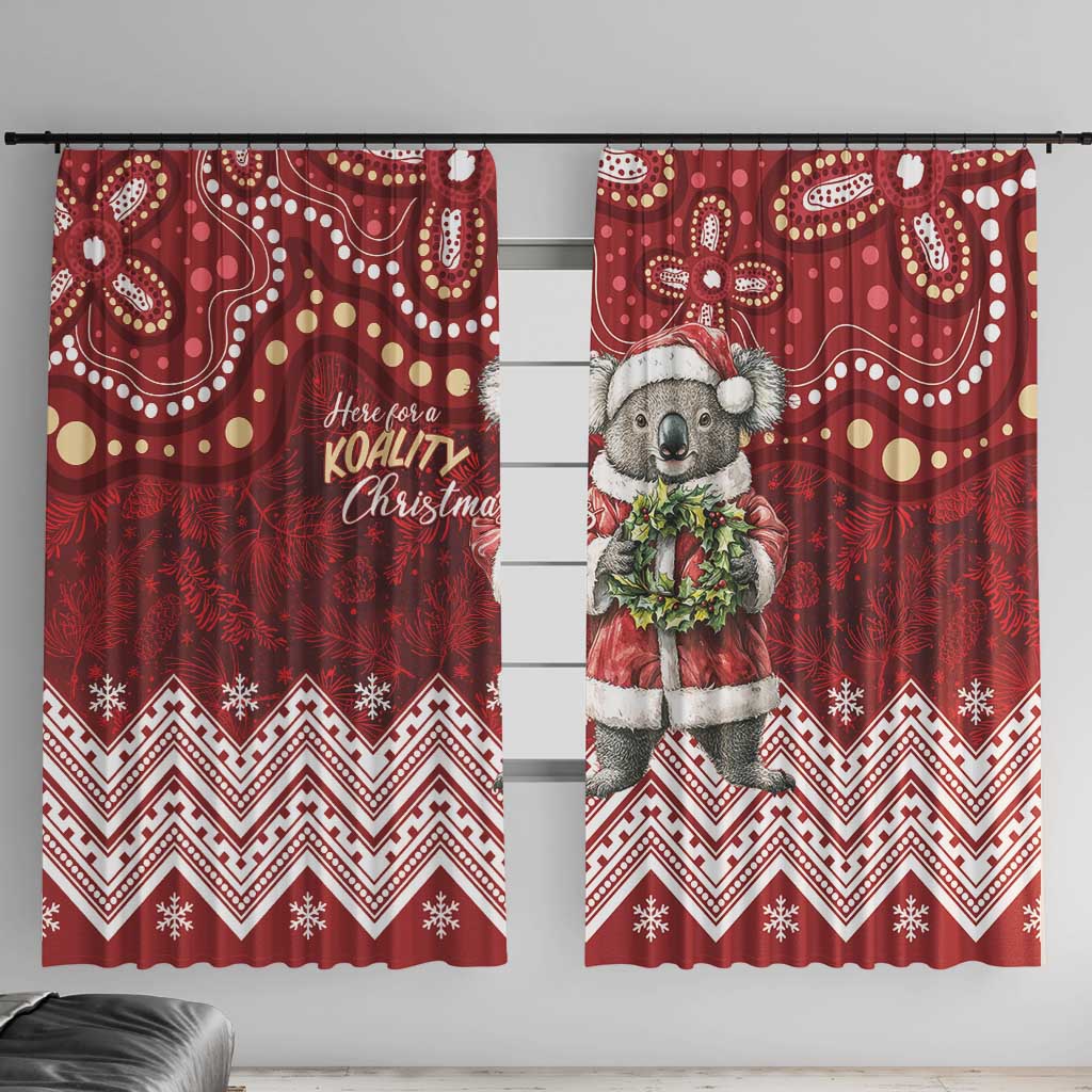 Here For A Koality Xmas Australia Abogirinal Window Curtain Santa Koala - Aussie Hoodie