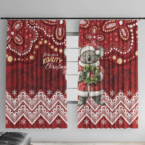 Here For A Koality Xmas Australia Abogirinal Window Curtain Santa Koala - Aussie Hoodie