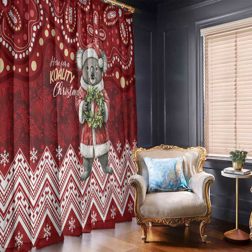 Here For A Koality Xmas Australia Abogirinal Window Curtain Santa Koala - Aussie Hoodie