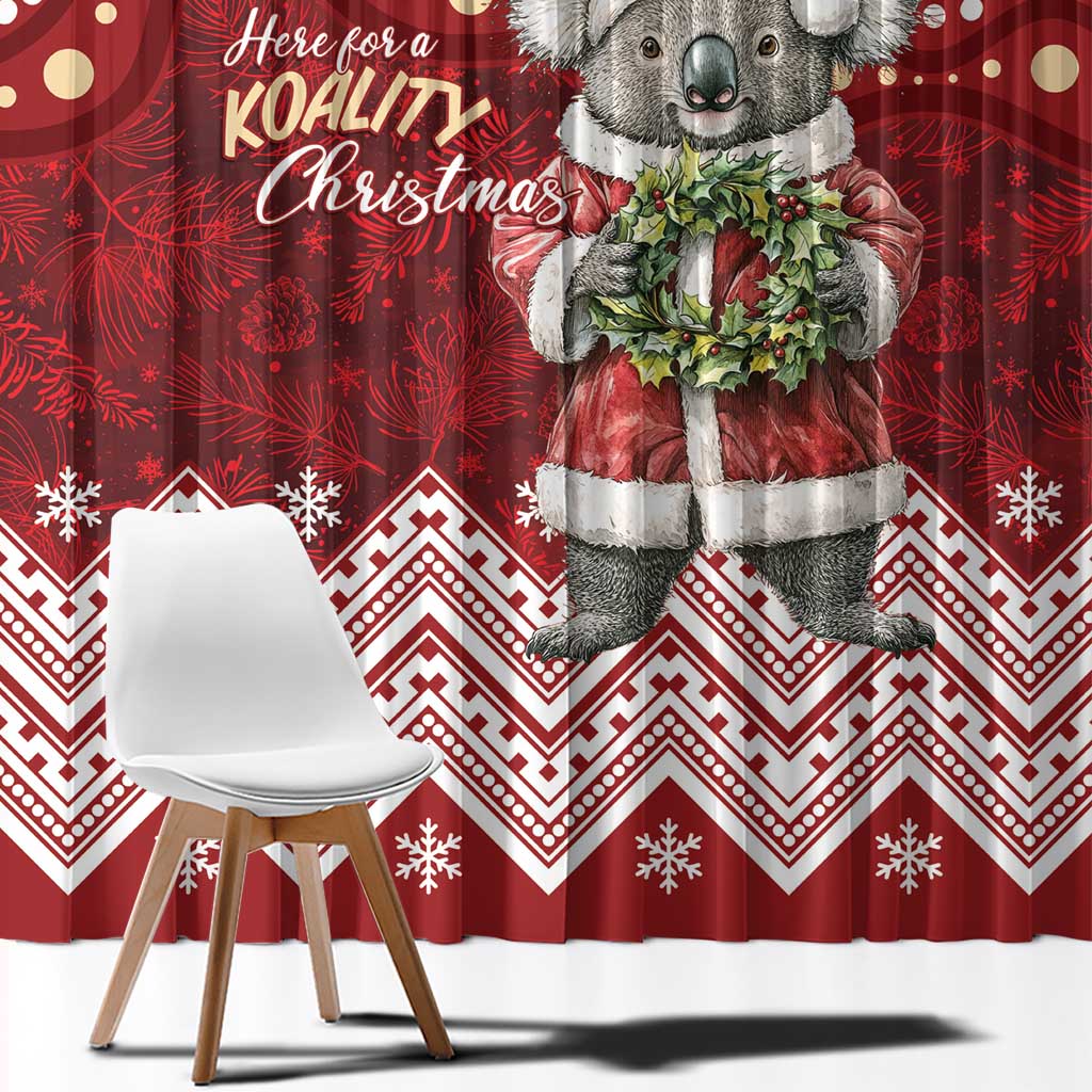 Here For A Koality Xmas Australia Abogirinal Window Curtain Santa Koala - Aussie Hoodie