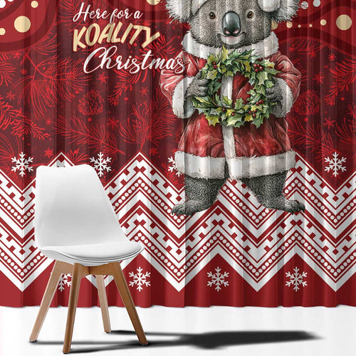 Here For A Koality Xmas Australia Abogirinal Window Curtain Santa Koala - Aussie Hoodie