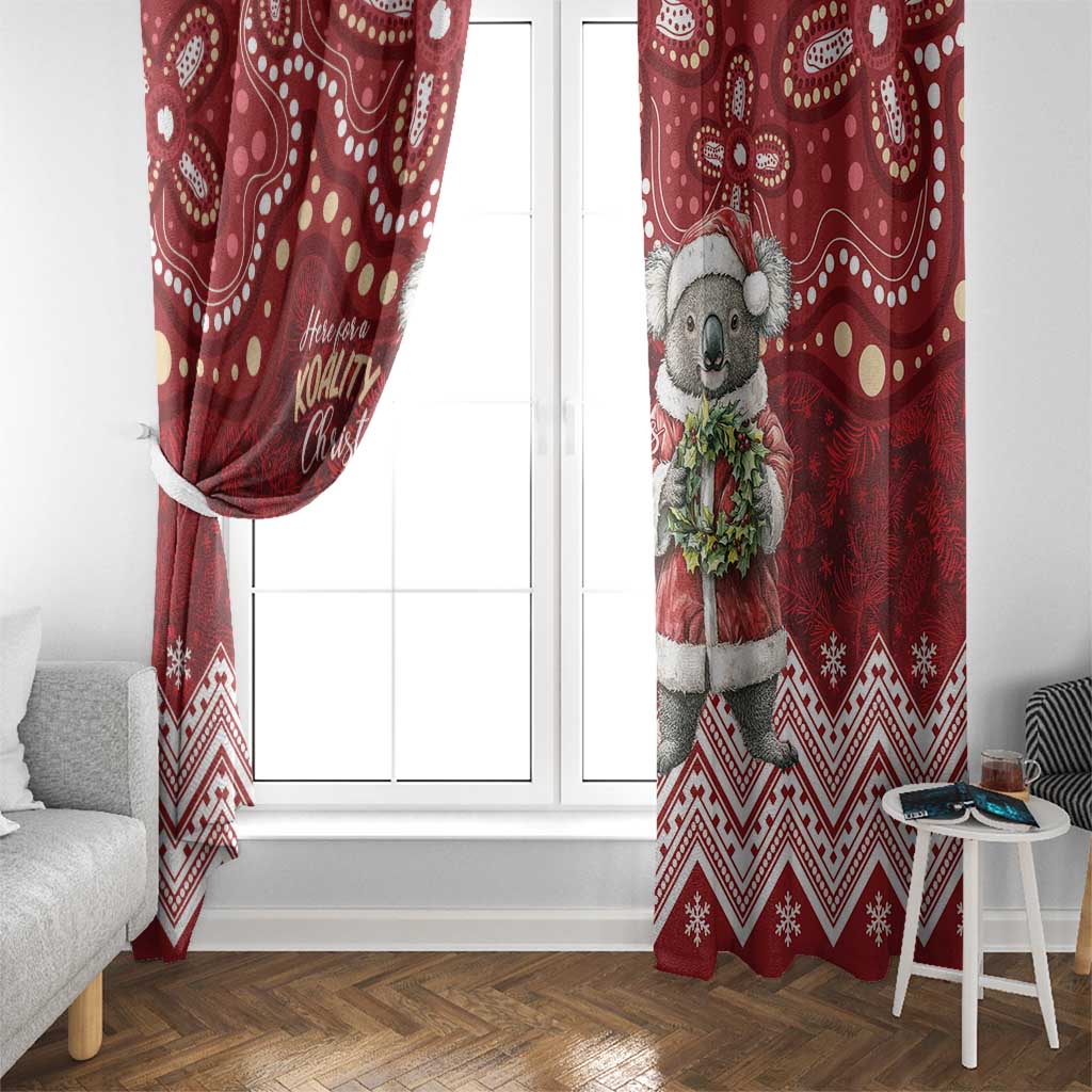 Here For A Koality Xmas Australia Abogirinal Window Curtain Santa Koala - Aussie Hoodie