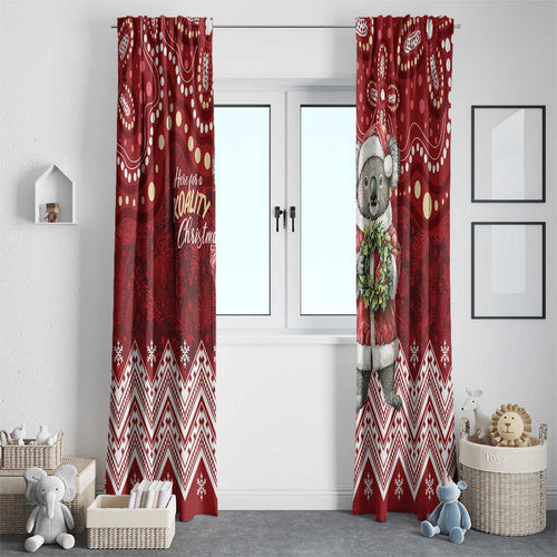 Here For A Koality Xmas Australia Abogirinal Window Curtain Santa Koala - Aussie Hoodie