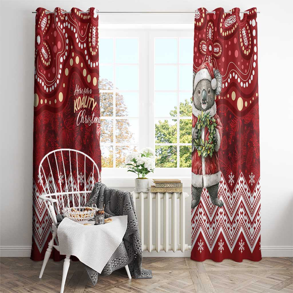Here For A Koality Xmas Australia Abogirinal Window Curtain Santa Koala - Aussie Hoodie