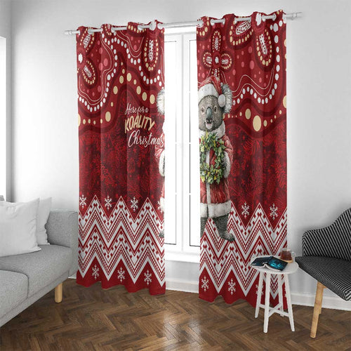 Here For A Koality Xmas Australia Abogirinal Window Curtain Santa Koala - Aussie Hoodie