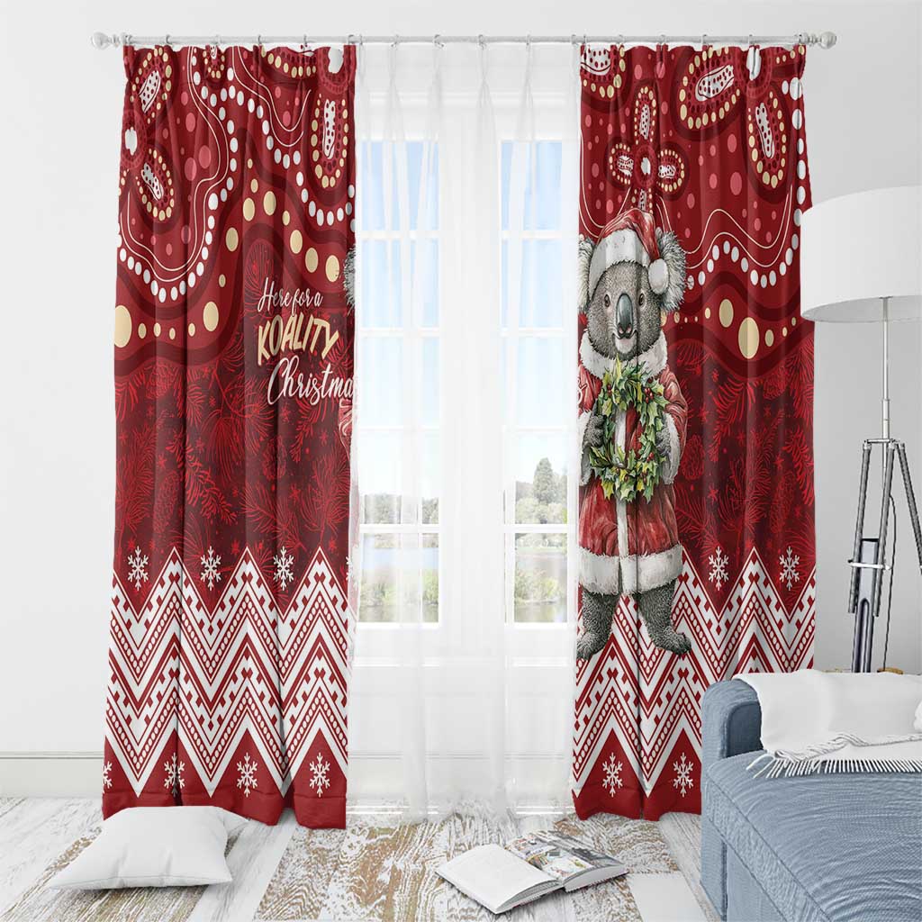 Here For A Koality Xmas Australia Abogirinal Window Curtain Santa Koala - Aussie Hoodie