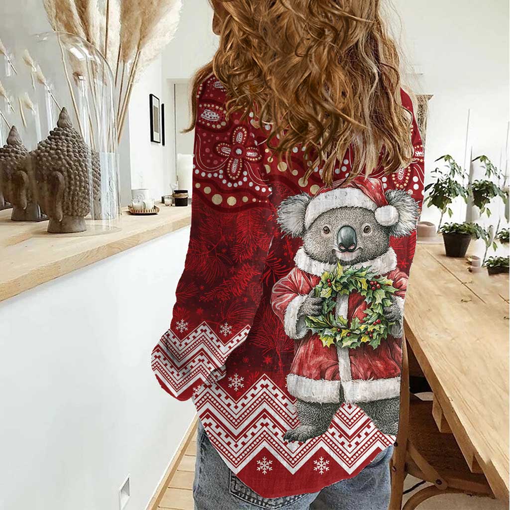 Here For A Koality Xmas Australia Abogirinal Women Casual Shirt Santa Koala - Aussie Hoodie