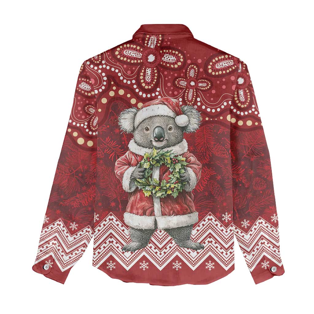 Here For A Koality Xmas Australia Abogirinal Women Casual Shirt Santa Koala - Aussie Hoodie