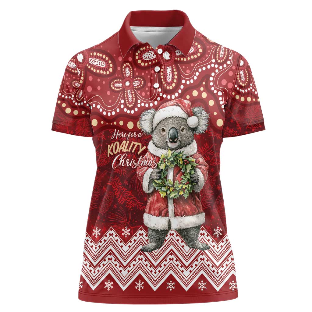 Here For A Koality Xmas Australia Abogirinal Women Polo Shirt Santa Koala - Aussie Hoodie
