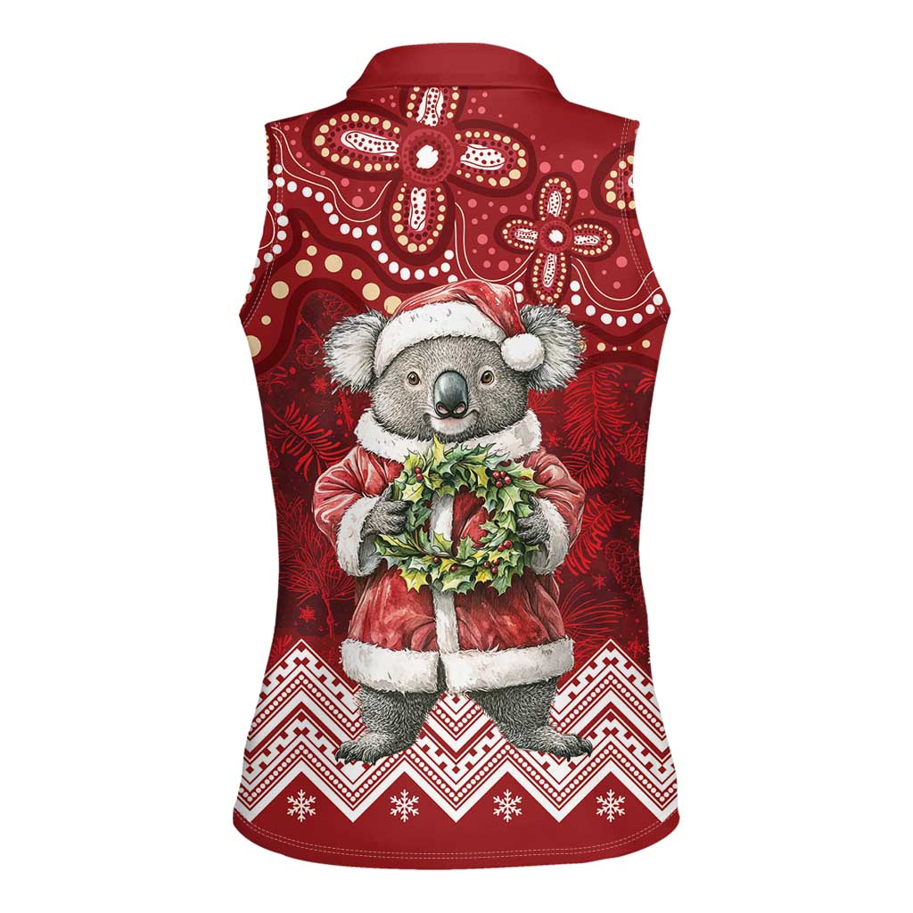 Here For A Koality Xmas Australia Abogirinal Women Sleeveless Polo Shirt Santa Koala - Aussie Hoodie