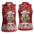 Here For A Koality Xmas Australia Abogirinal Women Sleeveless Polo Shirt Santa Koala - Aussie Hoodie