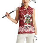 Here For A Koality Xmas Australia Abogirinal Women Sleeveless Polo Shirt Santa Koala - Aussie Hoodie