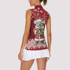 Here For A Koality Xmas Australia Abogirinal Women Sleeveless Polo Shirt Santa Koala - Aussie Hoodie