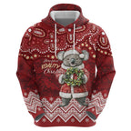 Here For A Koality Xmas Australia Abogirinal Zip Hoodie Santa Koala - Aussie Hoodie