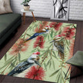 Australia Christmas Area Rug Kookaburra Santa on Callistemon - Pastel