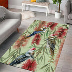 Australia Christmas Area Rug Kookaburra Santa on Callistemon - Pastel