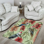 Australia Christmas Area Rug Kookaburra Santa on Callistemon - Pastel